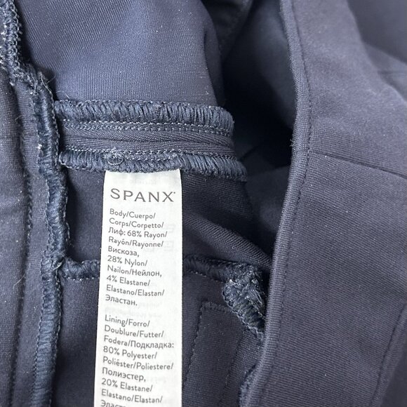 Spanx Ponte Perfect Pants Womens Size Small Navy Pull On Ankle - Picture 9 of 9